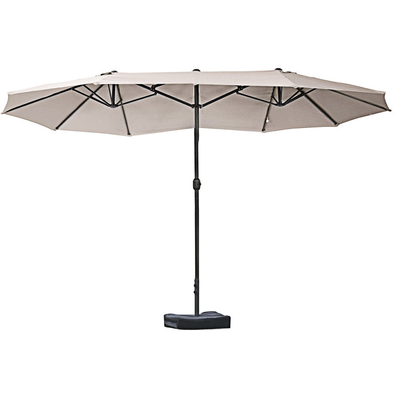 Parasol extérieur rectangulaire en acier Outsunny, Brun