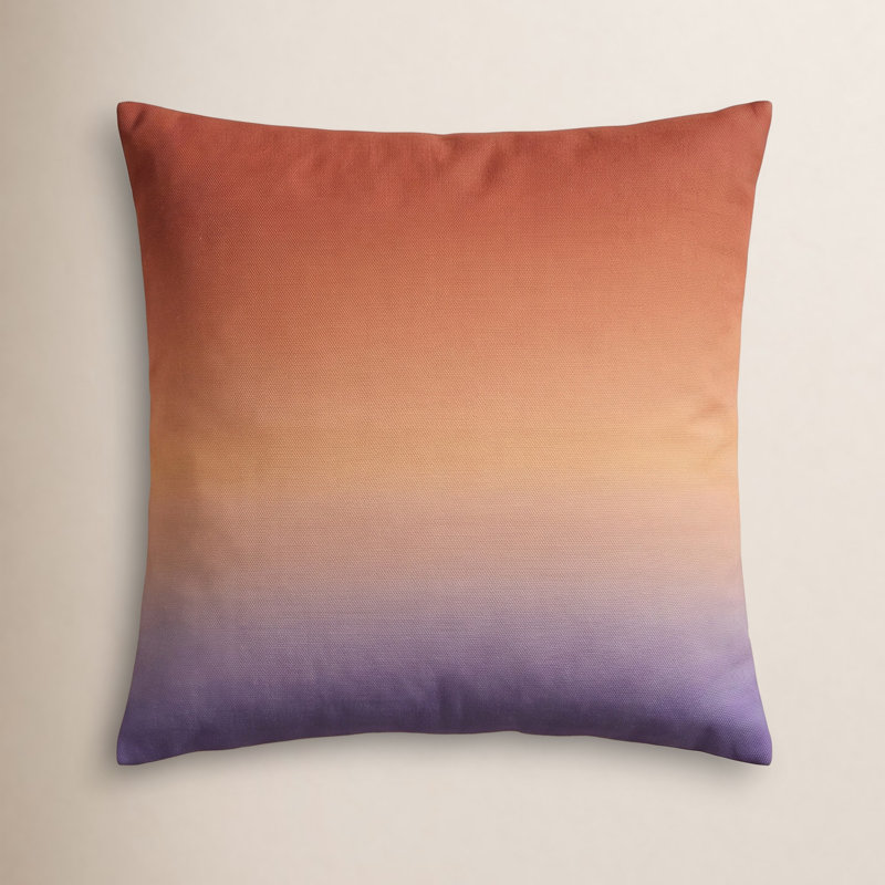 Deadra Ombre Linen Throw Pillow, 20" x 20", Charcoal, Down
