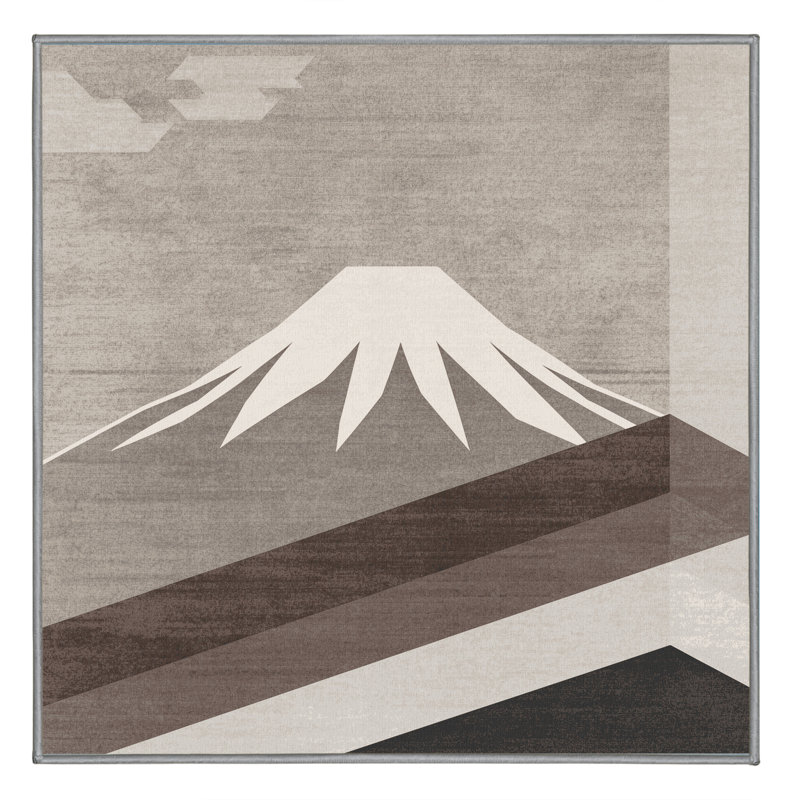Machine Washable Ovaline Modern Geometric Rug in Gray – Gray Binding, 3' Square