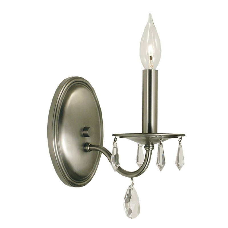 Lampe murale bougie 1 lumières Mallie, Nickel brossé