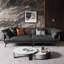 Canapé modulaire noir en cuir véritable-108612995-108612996