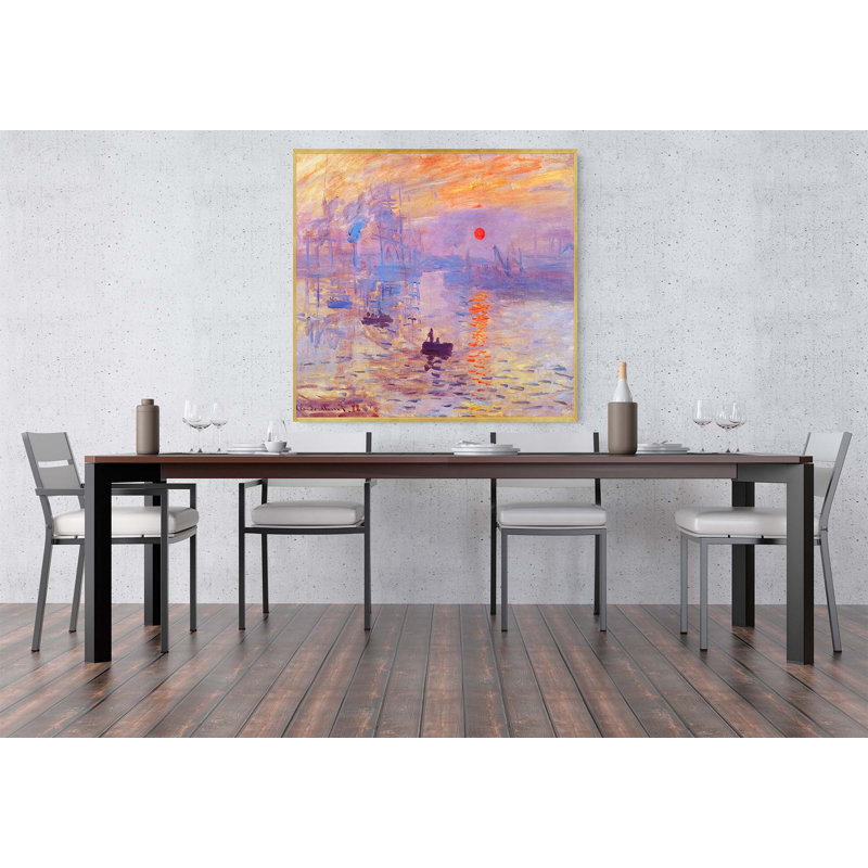 Cadre «SUNRISE I» par Claude Monet, Encadrement doré, H 60 po x l 54 po