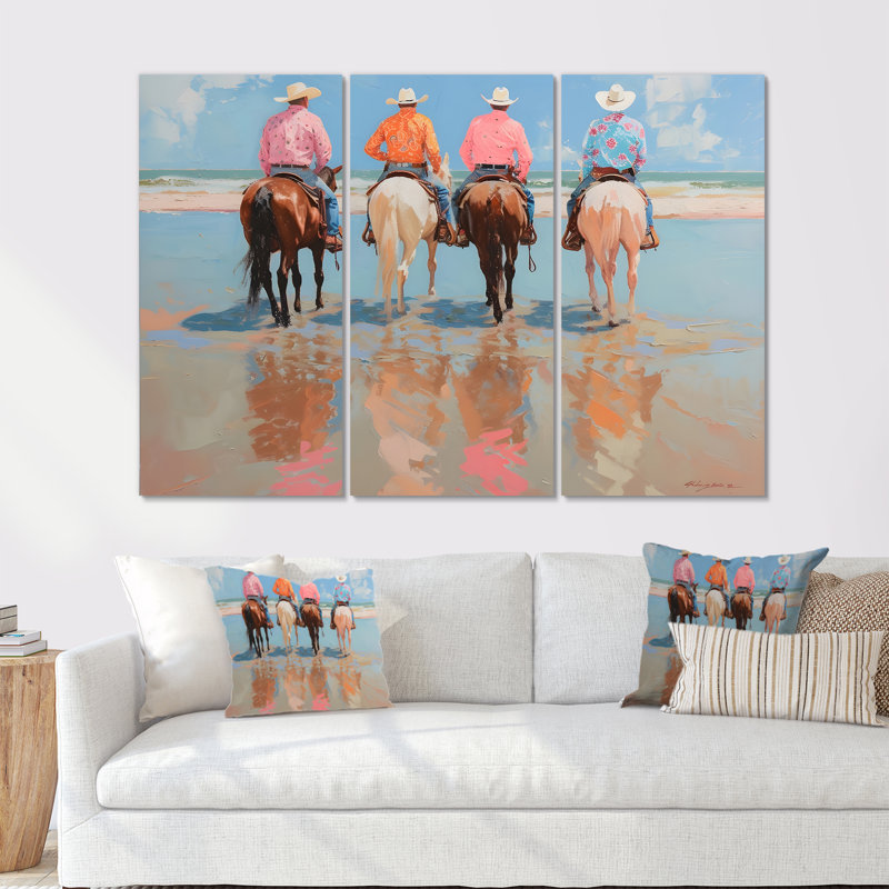 «Square Dancing Cowgirls In Austin Texas I», ensemble d'impressions d'art mural, Métal métal, H 28 po x l 36 po x P 1 po