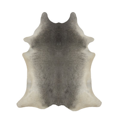 Tapis en cuir de vache gris fabriqué à la main Plainsboro