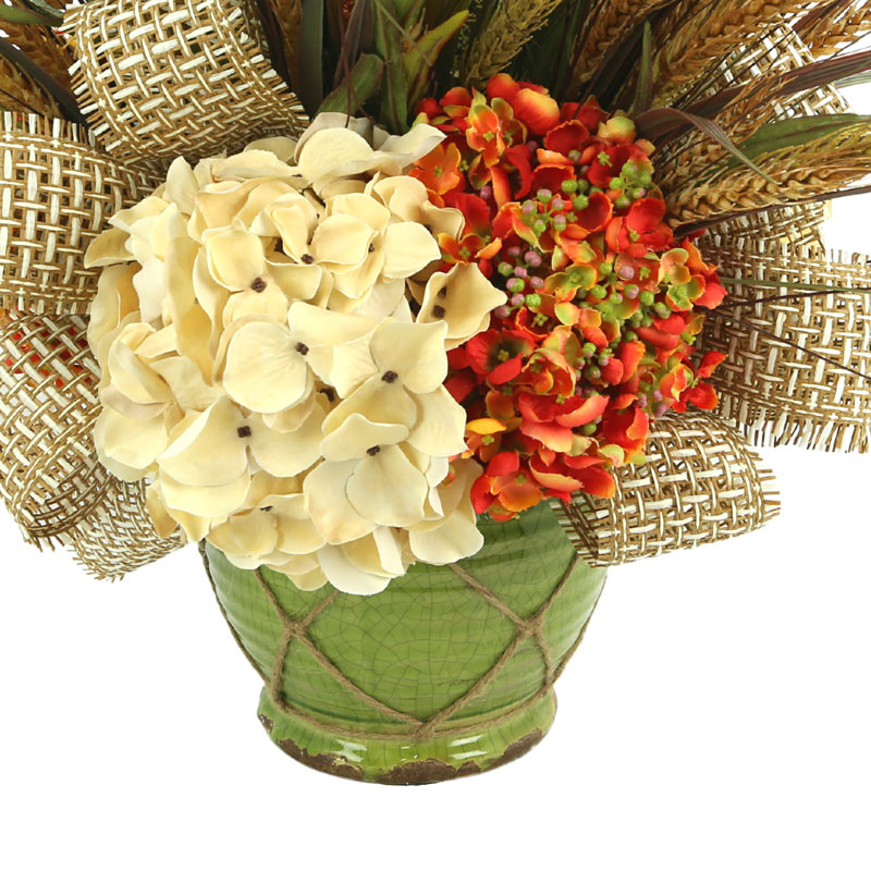 Polysilk Hydrangea Arrangement in Pot