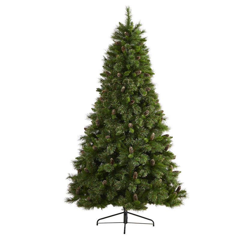 Arbre de Noël artificiel pin vert avec lumières claires, H 7,5 pi