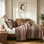 Ensemble de couvre-lit réversible en jacquard 5 pièces Red King-125333461