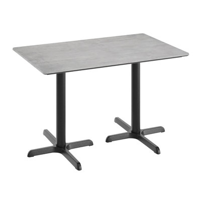 Plateau de table commercial en HPL avec base entrecroisée à hauteur de table