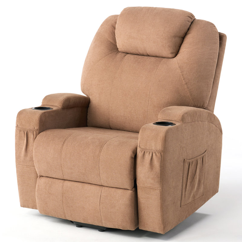 Mataio Upholstered Massage Chair, Brown