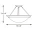 Plafonnier encastré 15,25 po 2 lumières Tod-24418279-24418281