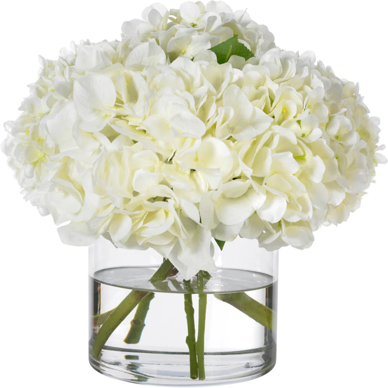  Hand-Tied White Hydrangea Bouquet