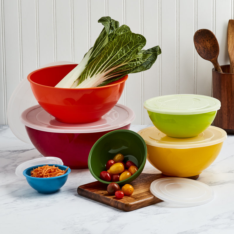 Basic Essentials 12pc Mixing Bowl Set with Lids, Multicolor
