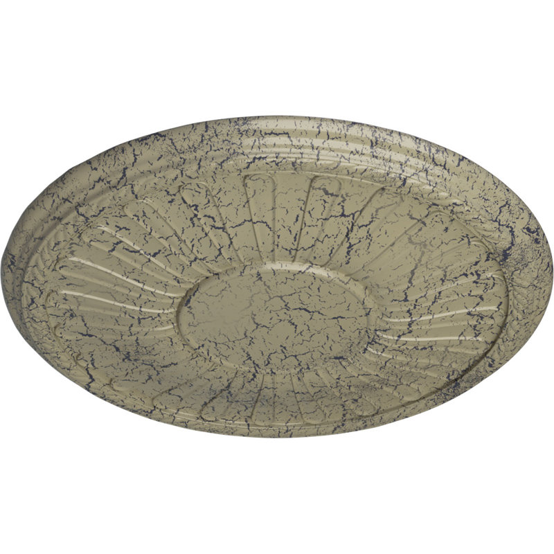 Médaillon de plafond Endurathane Leandros, 19 7/8 po x P 1 1/4 po (pour auvents jusqu'à 6 3/8 po), finition pierre craquelée peinte à la main