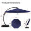 Parasol de terrasse déporté en aluminium de 11 pieds (11 pi) avec base-646352762