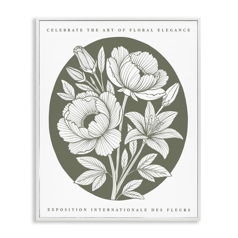 «Rounded Green Iris Blossoms», estampe numérique encadrée, Giclée encadrée blanc bord de mer, H 30 po x l 24 po