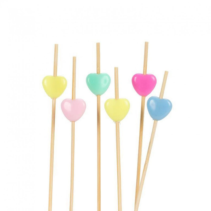 Colorful Hearts 100 Pieces Cocktail Pick