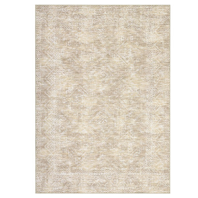 Tapis de salon Tapis lavable pour chambre à coucher Tapis rétro Tapis antidérapant Tapis de jeté géométriques Tapis résistant aux taches pour la chambre de bébé