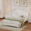 Structure de lit plateforme, lit plateforme de style rétro avec support en lattes de bois-1387452021-1387452023