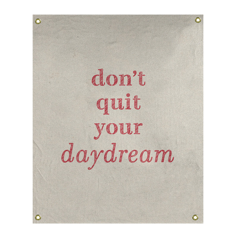 Polyester à la main ne pas quitter votre tapisserie daydream quote, H 59 pi x l 50 po, Blanc / Rouge