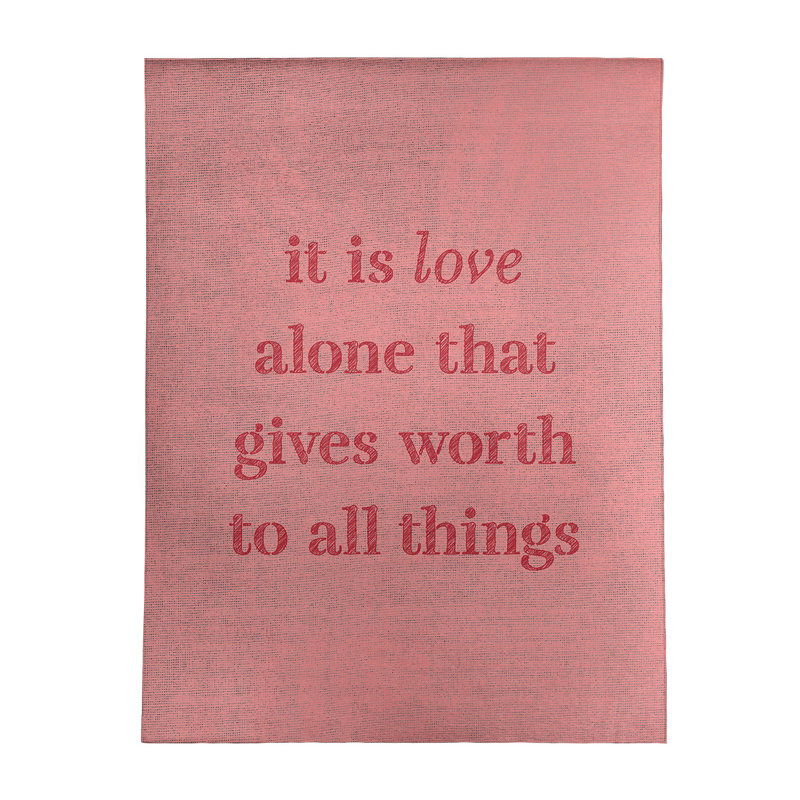 Tapis en poly-chenille à citation manuscrite love, Rectangle 9 pi x 12 pi