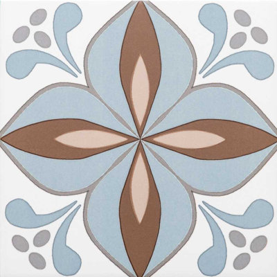 Petals 8.7" x 8.7" Patterned Matte Porcelain Floor and Wall Tile