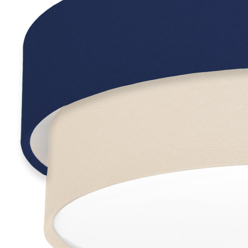 Avory Flush Mount, Navy Blue / Ecru