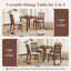 Ensemble de table de salle à manger 5 PCS, 1 table de salle à manger pliante en bois avec 4 chaises rembourrées-1190943759