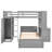 Loft Bed With A Stand-Alone Bed, Shelves,Desk,And Wardrobe