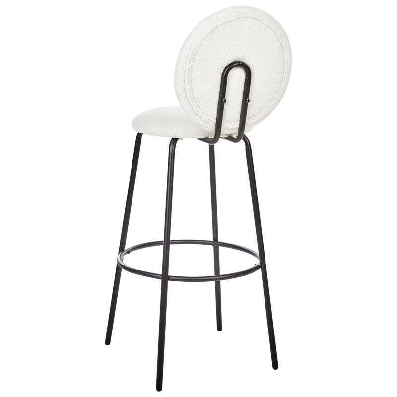Rheuark Upholstered Bar Stool with Steel Frame, White