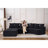 133" Modular U-Shaped Sectional Compression Sofa with Removable Recliner Module, Black Woodgrain Chenille, Boneless, Ideal for Large Spaces - Flexible Configuration