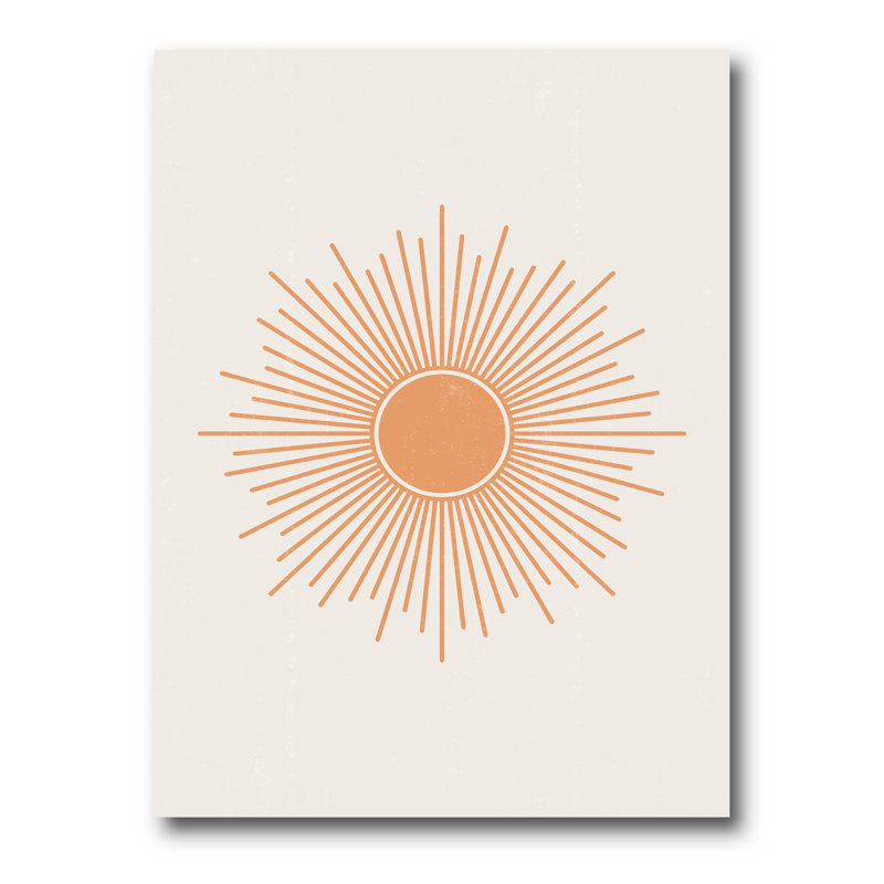 «Minimalist Bright Shining Orange Sun Rays III», impression sur toile, Toile tendue, H 32 po x l 16 po x P 1 po