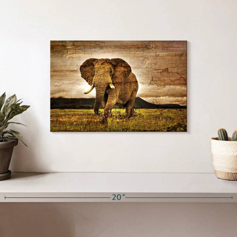 Brampt Wooden Texture Elephant