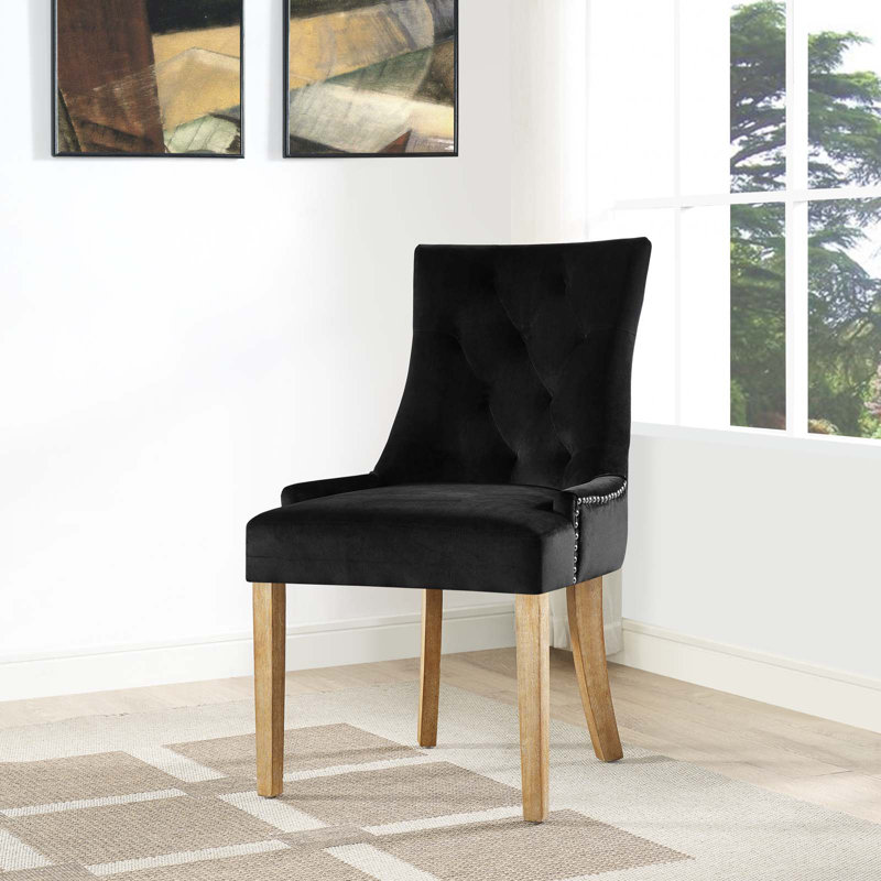 Pose Upholstered Fabric Dining Chair, Black, 1