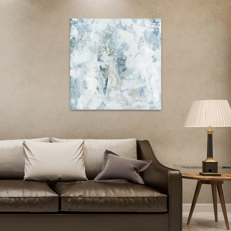 Art contemporain gris pâle III, H 32 po x l 32 po