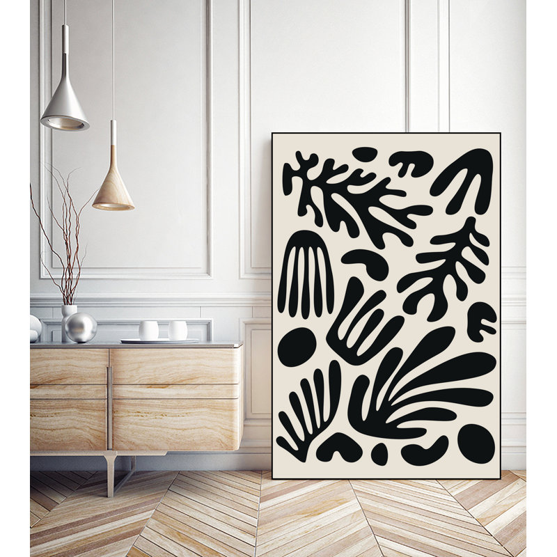 Henri Matisse Black Algae Collection #3' Framed Canvas