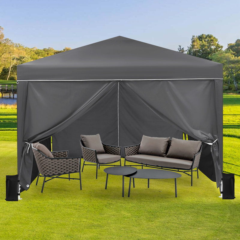 Pop Up Canopy Tent, Heavy Duty Commercial Outdoor Canopy with 6 Sidewalls Waterproof Outdoor Party Tent Canopy Tents with Adjustable Height Commercial Event Gazebo for Backyard Wedding, Parties