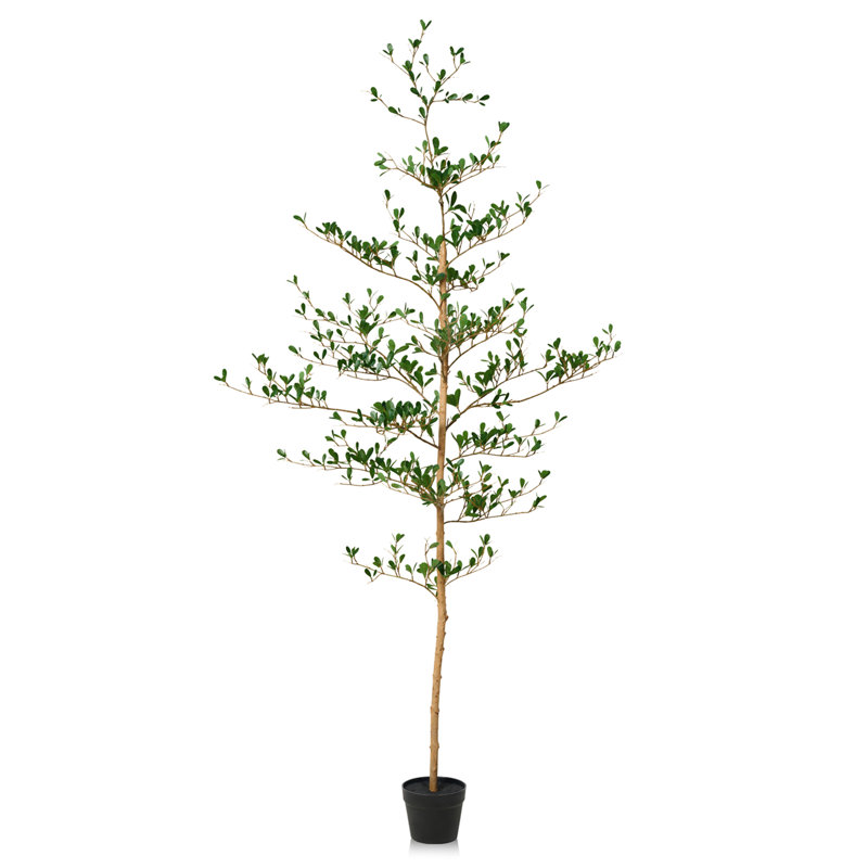  Arbre artificiel noir Adpi 6 pi, plantes artificielles résistantes aux rayons UV - tronc de bois véritable