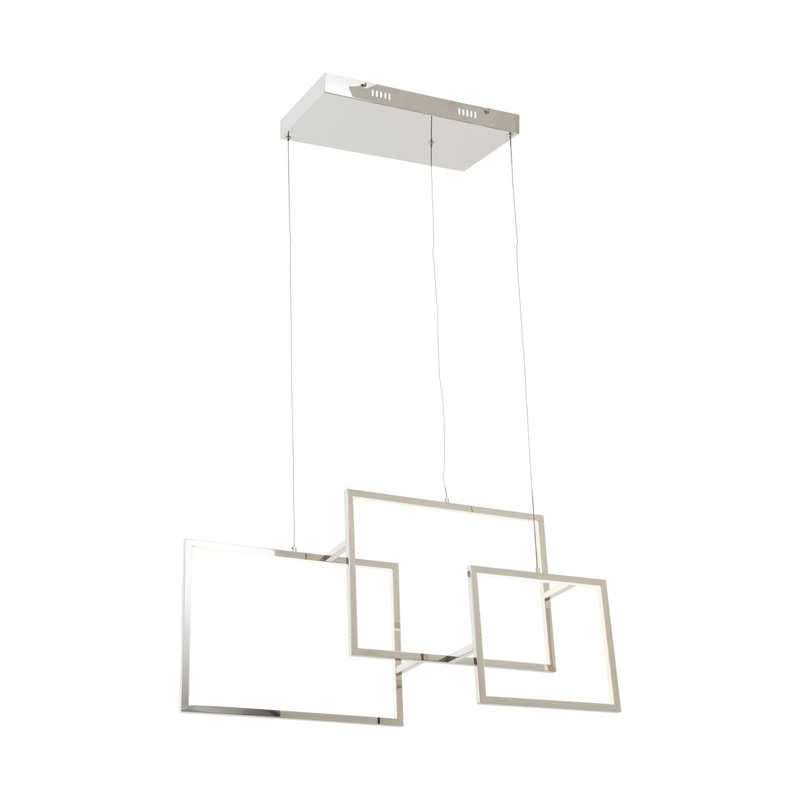 Arvīds 3 - Light Silver LED Square/Rectangle Pendant