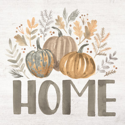 Home With Pumpkins 1 Piece Wrapped Canvas Wall Art