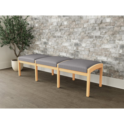 Lenox Wood Waiting Reception 3 Seat Bench Wood Frame