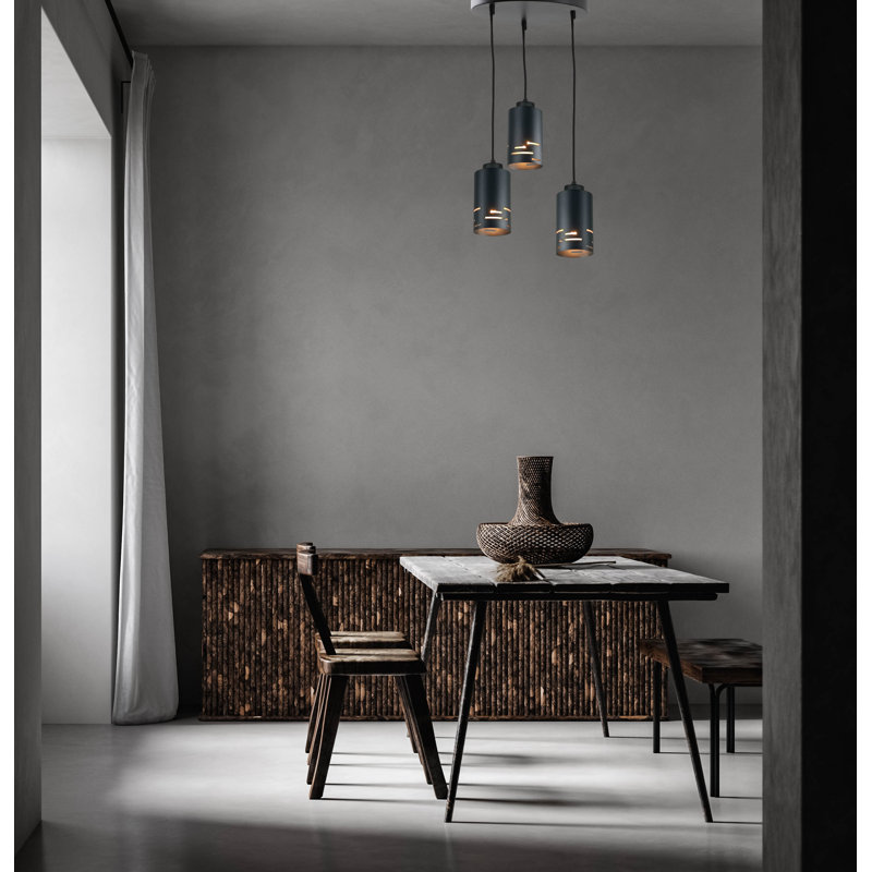 - Light Pendant, Black, 3 Lights