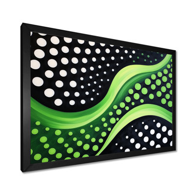 Minimaliste, jeu optique vert et noir I - impression murale minimaliste