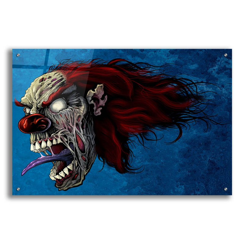 «Evil Clown 2» sur plastique / acrylique par Flyland Designs Print, H 24 po x l 36 po x P 0,2 po
