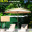Parasol de patio 10 pi - Stabilité accrue beige côtelé thermolaqué