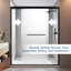 Porte de douche coulissante double semi-sans cadre l 56 à 60 po x H 72 po avec verre trempé nano 1/4 po (6 mm), cadre en aluminium, finition noir mat