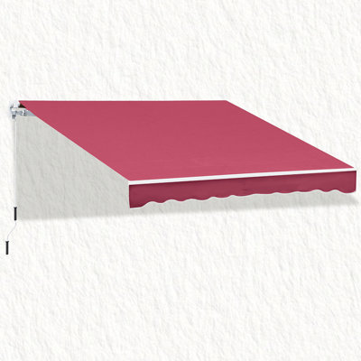 Auvent manuel rétractable pour patio et fenêtres - Structure en aluminium robuste, réduction de la chaleur, tissu résistant à l'eau