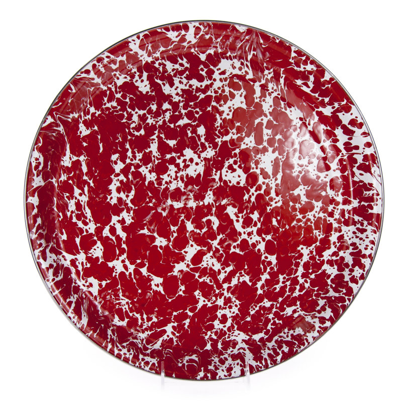Swirl Tray, Medium 15.5" Tray, Red Swirl