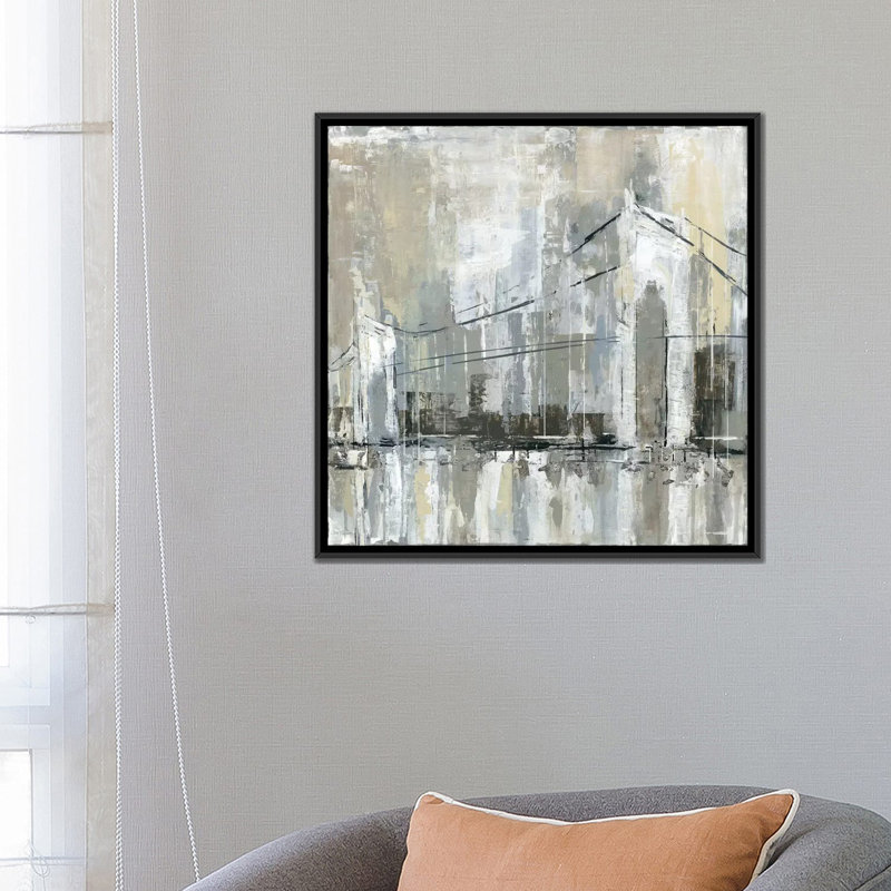 « midtown bridge i », impression sur toile, H 18 po x l 18 po x P 1,5 po, Toile avec cadre noir, Pas de tapis