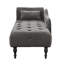 Moderne 60,6 po boutons de velours capitonnés garnis de têtes de lit en bois massif avec 1 coussin (conception avec accoudoir à gauche)-1896100370