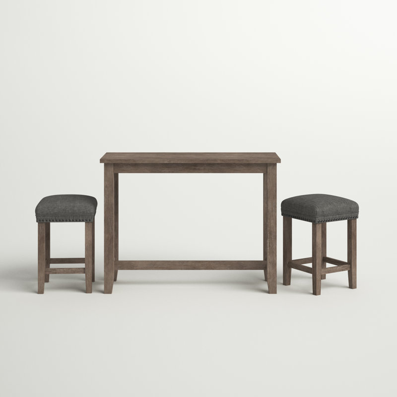 Claudelle 2 - Person Trestle Dining Set, Brown/Brown/Grey